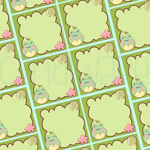 Frosch Memo Pad - Süßer Froggy Illustrierter Notizblock - Kawaii Froggy Memo Pad - Grün und Pink
