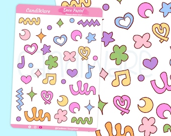 Deco Pastel Planner Stickers: Handmade Journal Stickers