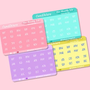 Pastel Monthly Planner Tabs: Hobonichi Weeks Stickers