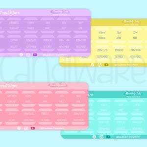 Pastel Monthly Planner Tab Stickers - Handmade