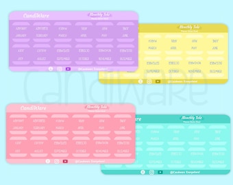 Pastel Monthly Planner Tab Stickers - Handmade