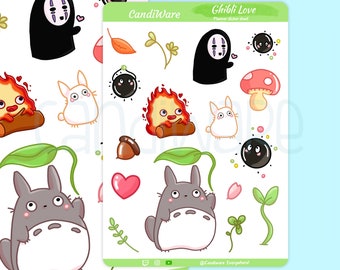 Rabbit Bear Sticker Sheets - Cute Planner Stickers for Planners - Kawaii Planner Stickers - Japanese Animated Movie Sticker Sheets