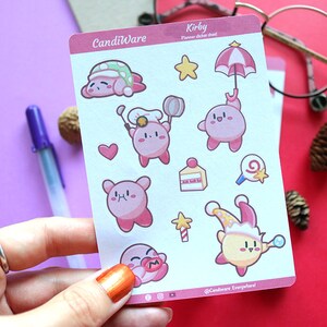 Kirby Sticker Sheet Bujo Stickers Kirby Planner Stickers Bullet Journaling Stickers image 6