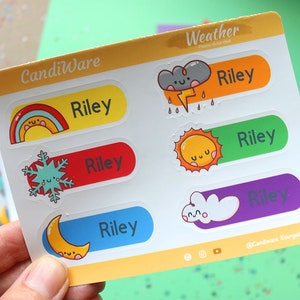 Vinyl Stickers OR Iron On Kids Name Labels Iron On Clothing Labels Fabric Labels Waterproof Labels Daycare Labels Kawaii Animals 2 Iron On Labels