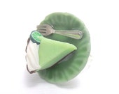 Key Lime Pie Ring, Miniature Food Jewelry, Polymer Clay Food Jewelry
