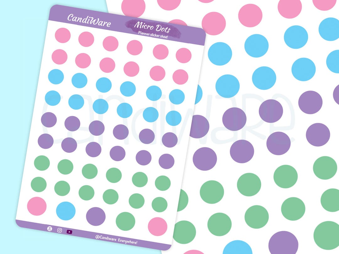 Random Dots Sticker Micro Dots Sticker Sheet - Matte Sticker Paper - Pastel Sticker Dots ...
