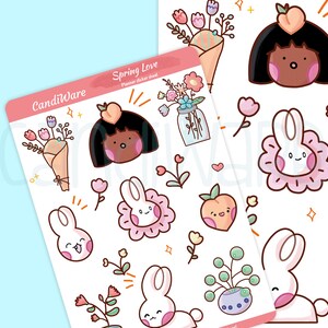 Spring Love Sticker Bogen- Spring Vibes | Blumen Aufkleber - Bullet Journal, Planer - Planer, Frühlingsblumen Sticker