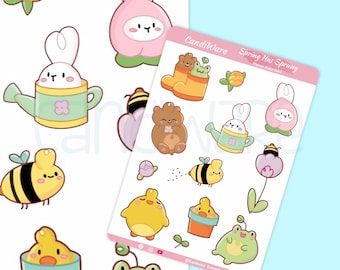 Spring Has Sprung Sticker Sheet- Bujo Stickers-  Flower Planner Stickers- Bullet Journaling Stickers- Bunny