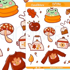 Fall Vibes Sticker Sheet - Sticker Sheet | Bullet Journal Stickers, Scrapbook Stickers, Planner Stickers, Winter Stickers, Fall