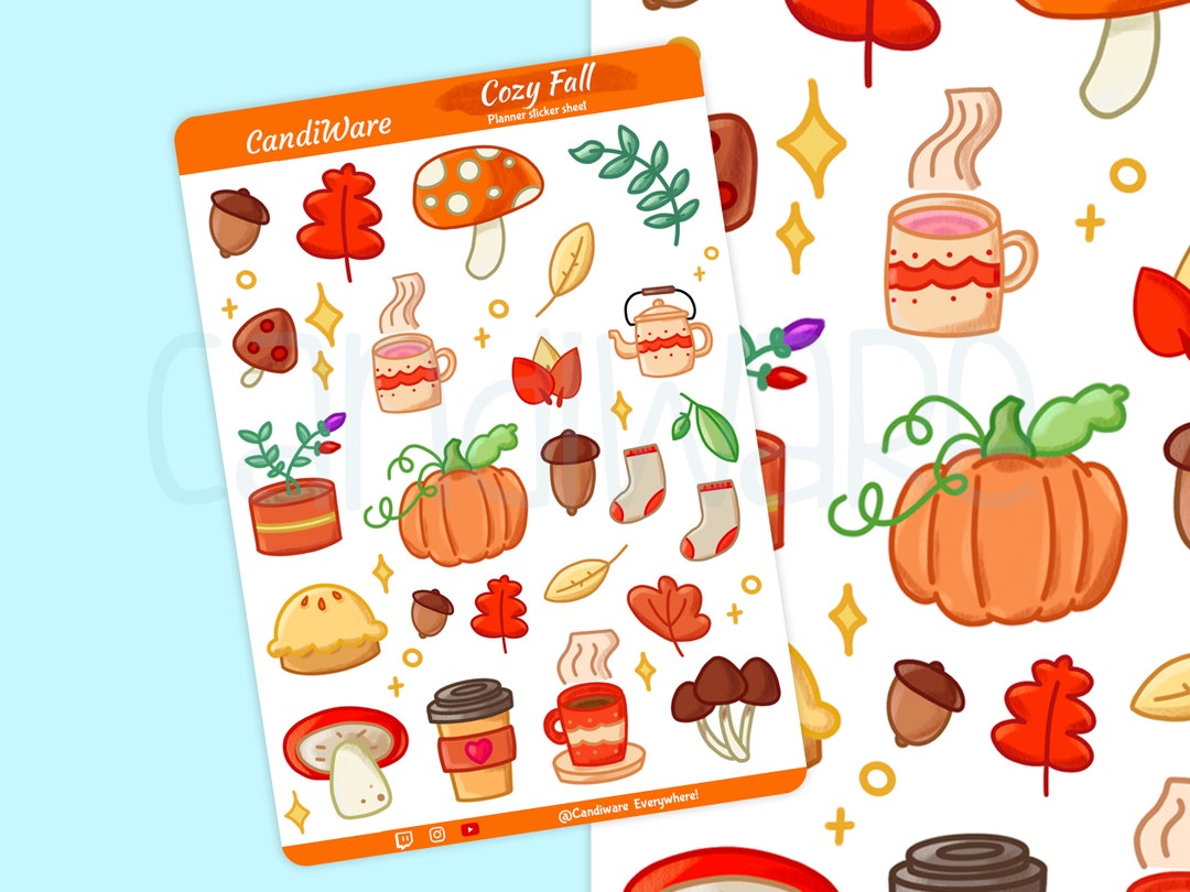 Cozy Fall Sticker Sheet – Planner, Scrapbook (recycled Matte) - Etsy