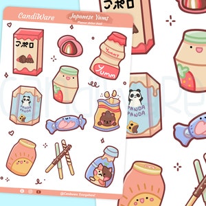Japanese Yums Sheet- Bujo Stickers-  Asian Snacks Themed Stickers Planner Stickers- Bullet Journaling Stickers