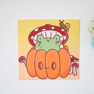 Mini Art Print Orange 5x5 Kawaii artwork prints Cute Illustration Aesthetic Photo Wall Art Decor image 5