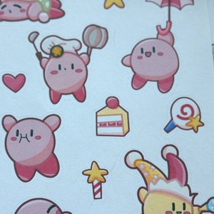 Kirby Sticker Sheet Bujo Stickers Kirby Planner Stickers Bullet Journaling Stickers image 5