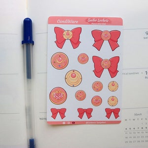 Sailor Moon Lockets Sticker Sheet Sticker Sheet Bullet Journal Stickers, Scrapbook Stickers, Planner Stickers Magical Girl image 7