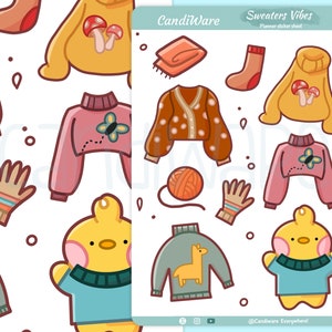 Sweater Vibes Sticker Sheet - StickerBogen | Bullet Journal Stickers, Scrapbook Stickers, Planer Sticker, Winter Stickers, Herbst
