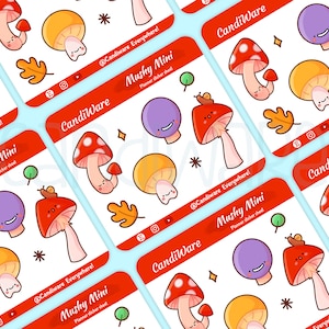 Mini Mushroom Sticker Sheet: Recycled Matte Planner Stickers