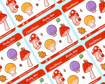 Mini Pilz Sticker Bogen: Recycled Matte Planer Sticker