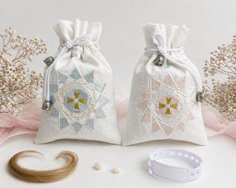 Bolsita de algodón personalizada para guardar recuerdos, bolsa para el primer diente de leche, regalo para recién nacidos