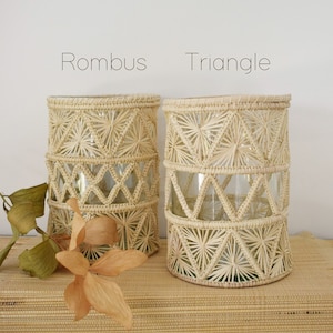 Zipacua Woven Glass Vase / Straw Candle Vase / Home Table Decor / Raffia Dinnerware / Colombia / Artett