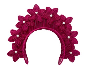 Flower Iraca Headpiece / Straw Headpiece / Boho Wedding / Bachelorette Party / Artett