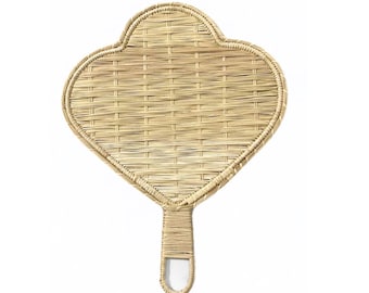 Handwoven Iraca Hand Fan: Wedding Favor, Boho Decor