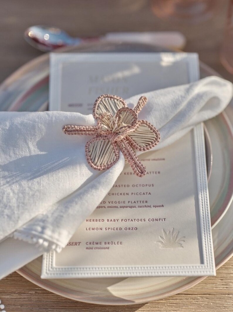 ArtettStore Orchid Iraca Napkin Rings - Thumbnail 2