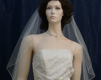 1 Tier fingertip Angel Cut Wedding Veil  Sale