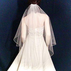 Cascading waterfall bridal veil  52&quot; long  Standard  or Shimmer tulle