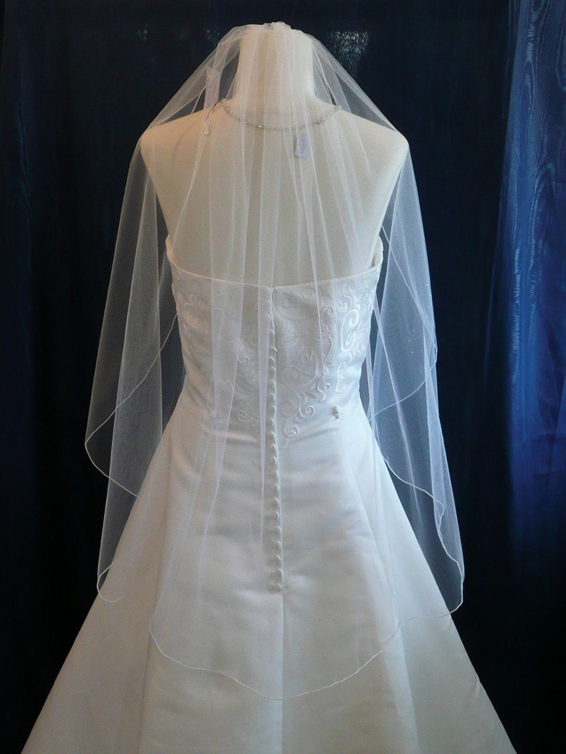 Cascading Angel Cut Bridal Veil Available in 7 Lengths Sale image 3