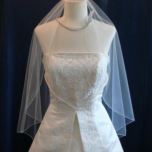 Bridal Veil Wedding Veil Elbow Length Angel Cut with delicate Pencil Sale
