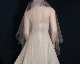 Cascading waterfall bridal veil  52" long  Standard  or Shimmer tulle