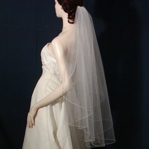 Cascading waterfall bridal veil 52 long Standard or Shimmer tulle image 2