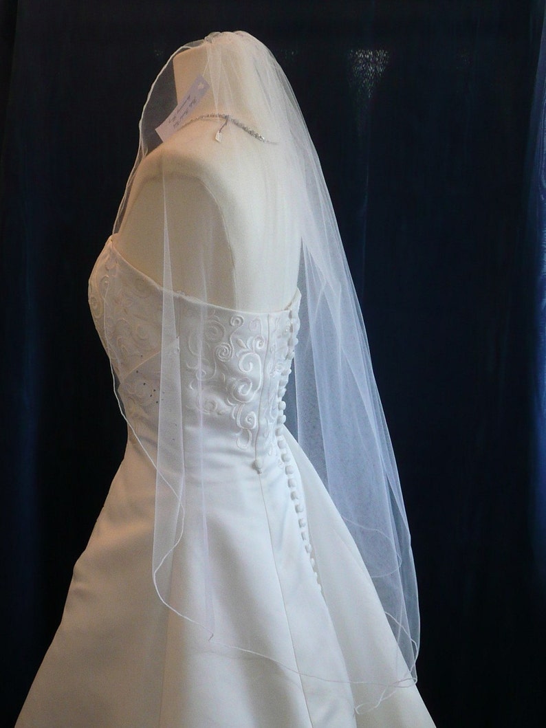 Fingertip length Choose your Trim Cascading Angel style wedding veil Sale image 2