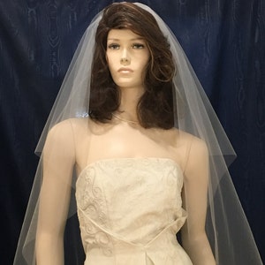 One Tier circular cut  Bridal veil  fingertip length with plain cut raw edge  Sale
