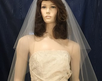 One Tier circular cut  Bridal veil  fingertip length with plain cut raw edge  Sale