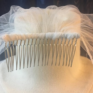 Wedding veil , bridal veil, 2 tier, elbow length, raw plain cut edge, classic style Sale image 6