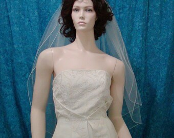 Classic Cut 2 tier fingertip length wedding  bridal veil  Sale