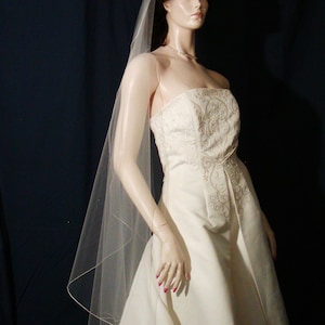 Waltz Length Wedding Veil: Cascading Petal Cut, Bridal Illusion Tulle