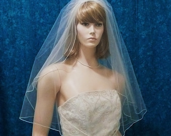 2 tier  Angel Cut Bridal Veil - available in Elbow, Fingertip and Waltz Length Sale