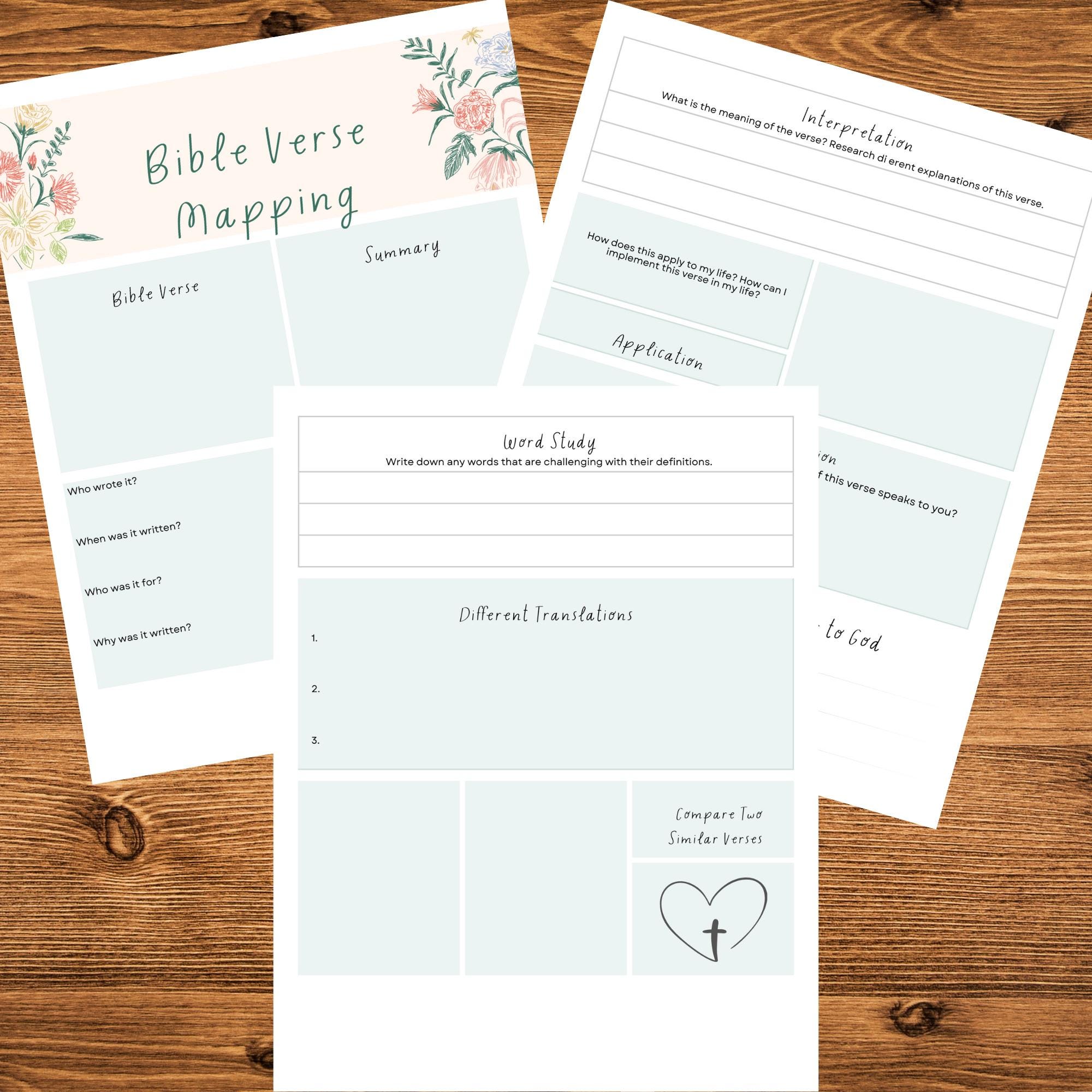 Bible Verse Mapping Printable Bible Study Daily Bible Journal Beginner ...