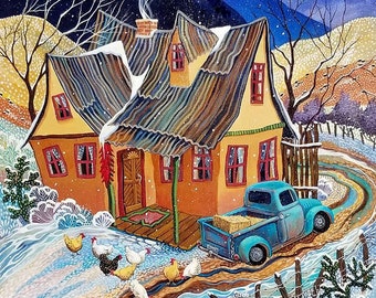 Blue Truck in Winter