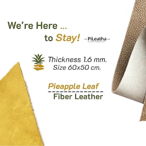 PiLeatha 1.6mm. 60x50cm. Pineapple Leaf Vegan Leather Fabric: Sustainable Craft Material