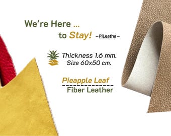 PiLeatha 1.6mm. 60x50cm. Pineapple Leaf Vegan Leather Fabric: Sustainable Craft Material