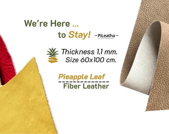 PiLeatha 1.1mm. 60x100cm. Pineapple Leather Sustainable Vegan Nubuck Craft Fabric