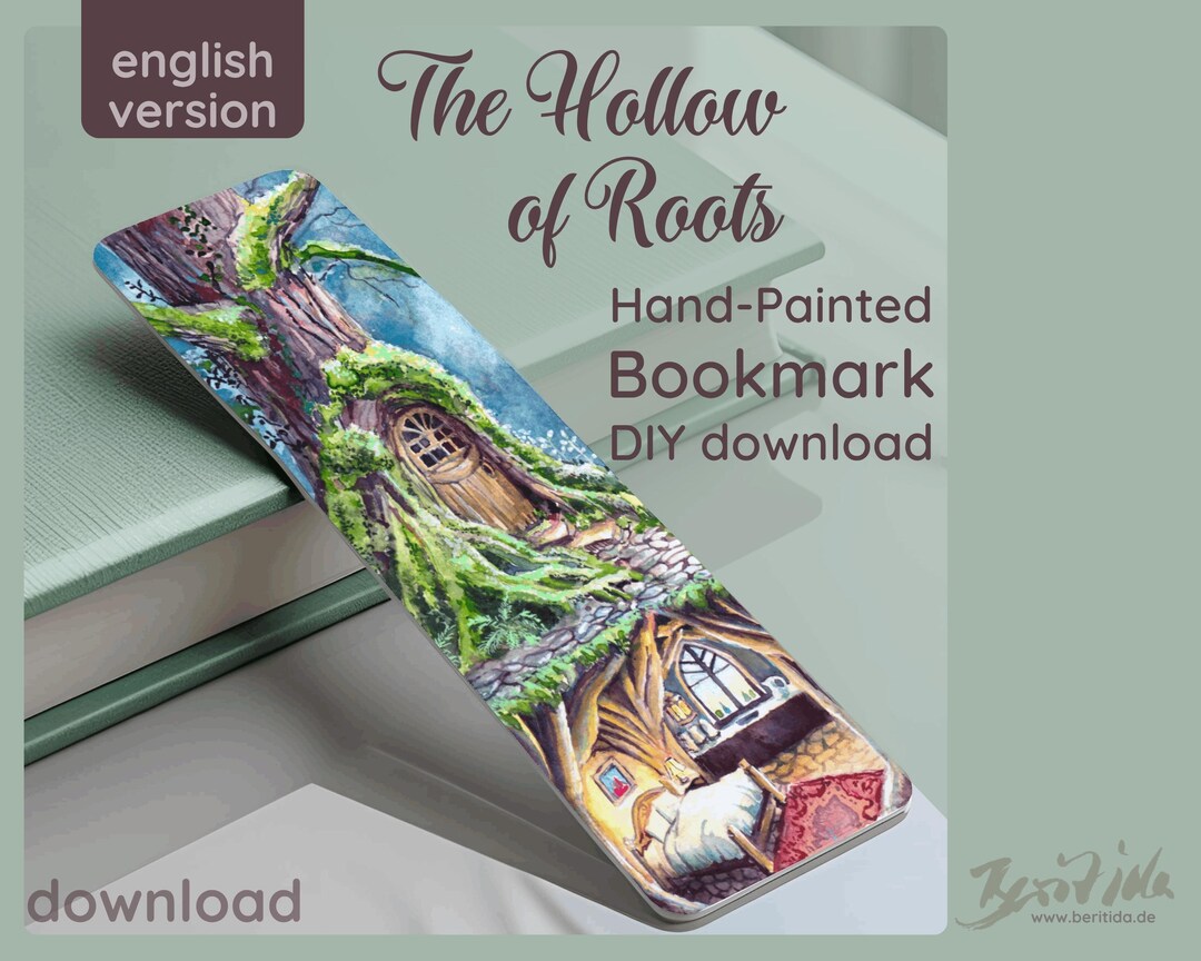Root Bookmarks The Hollow of Roots BOOKMARK | Hand‑painted Watercolor Bookmark ...