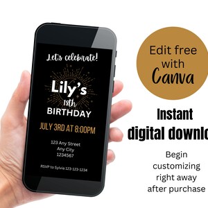 DIY Birthday Invitation Digital Download | Simple Birthday Invitation Template | Birthday Party Invitation | Aesthetic Birthday Invite