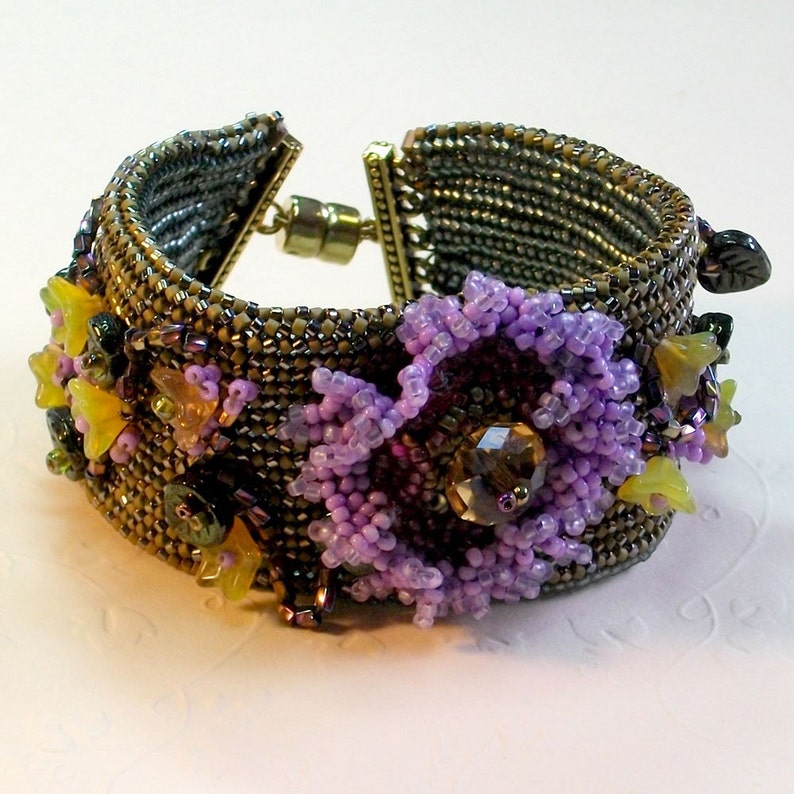 Flowers and Vines Cuff Bracelet Etsy
