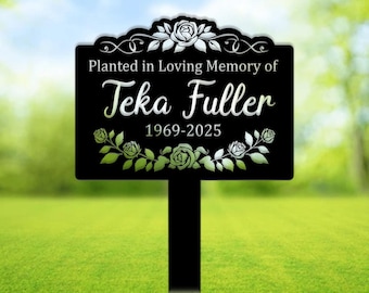 Custom Memorial Tree Sign Stake, Metal Memorial Sign Art,Tree Plaque Marker,Memorial Marker, Metal Garden Marker, Metal Name Plate Tree Sign