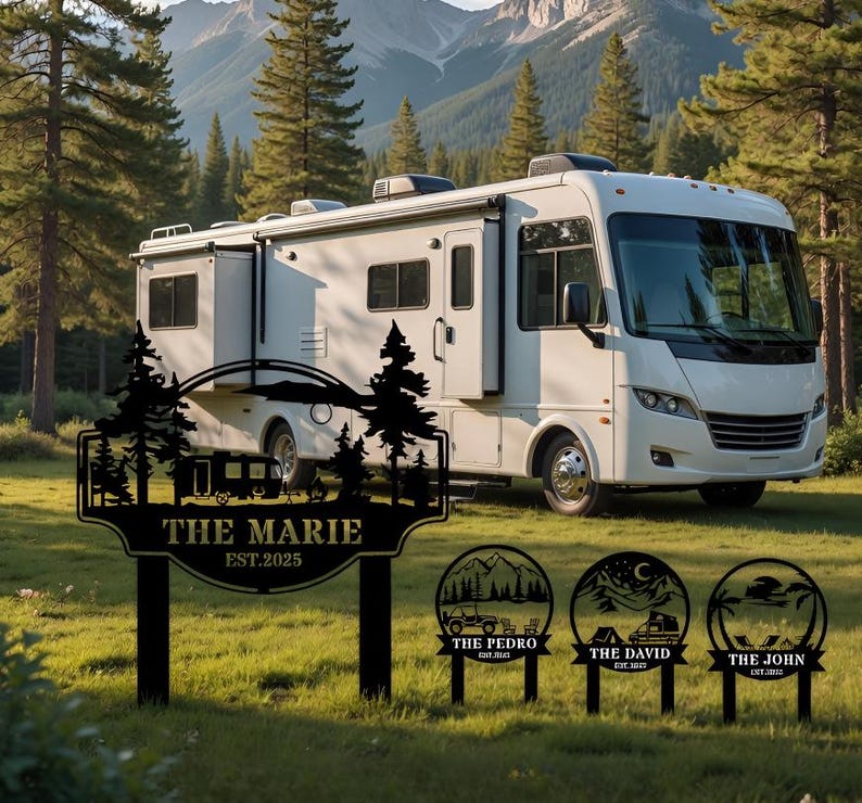 Privat Rv Rental Sign Personalized RV Campground Sign, Custom Camper Metal Yard Decor, Family ...