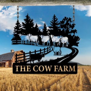Personalized Metal Animal Farm Sign, Custom Farm Name Sign, Farmhouse Metal Sign, Farmhouse Decor, Ranch Sign, Farm Gate Sign, Farmer Gift